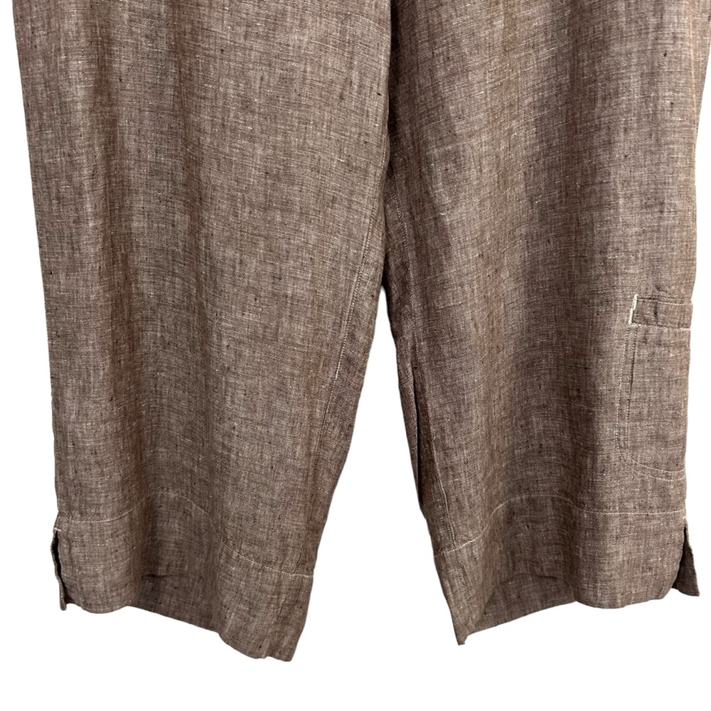 CHICO'S Linen Button TOP Shirt & PANTS Crop 3 XL 16 Beach Lagenlook Set Outfit - Picture 8 of 16